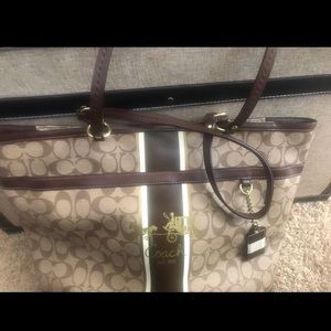An authentic Coach tote handbag.